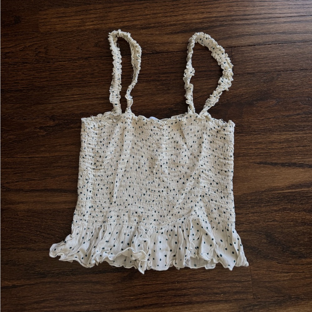 Patrons of Peace Cream Smocked Camisole